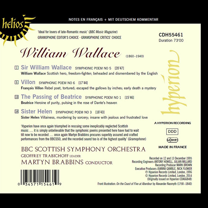 hyperion-55461- William Wallace: Symphonic Poems Back Cover